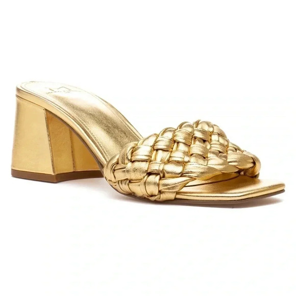 Marc Fisher Shoes - Marc Fisher Nahea Sandal Gold Leather NWOT